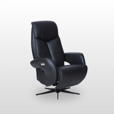 modernform เก้าอี้ปรับเอนนอน รุ่น CADEN ปรับไฟฟ้า หุ้มหนังแท้/PVC สีดำ 02A-05-06