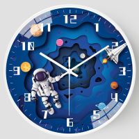 8 Inch Wall Clock Children Bedroom Silent Second Clock Astronaut Exploration Room Decoration Quartz Fashion Clock Home Decor