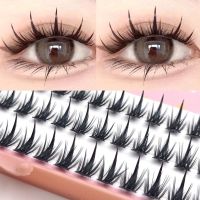 3 Rows False Eyelashes Segment Lashes D Curl Manga False Eyelashes Thick 3D Cluster Individual Eyelashes