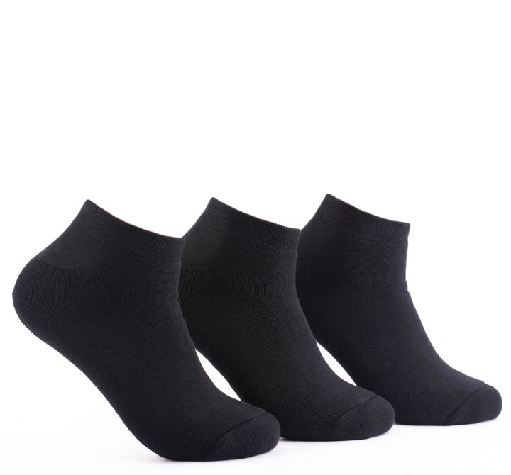 Iconic Mens 3 in 1 Basic Athletic Plain Ankle Socks in Black | Lazada PH