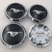 4 pcslot 68MM For Mustang OEM Wheel Rim Center Cap Black Chrome Edge Running Horse 5W1J-1A096-BA