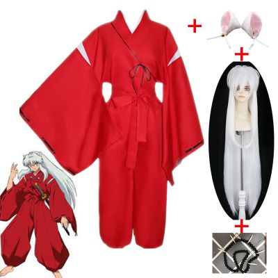 Anime Inuyasha Cosplay Costume Halloween Carnival Adult Funny Costume  Ear Wig Necklace