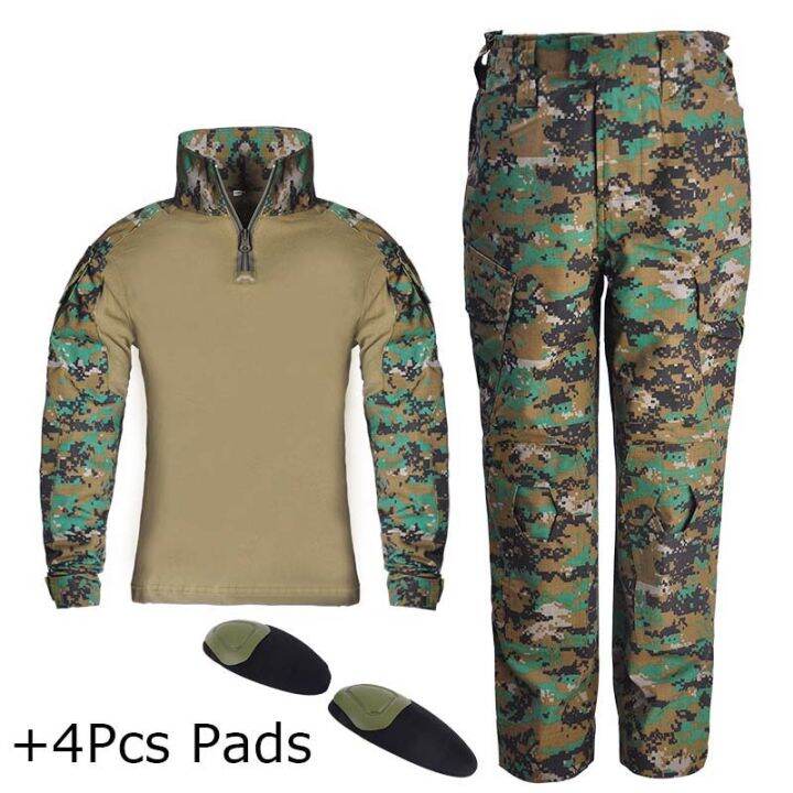 Kanak-kanak Taktikal Camo Suit Seragam Tentera Combat Suit Hiking 