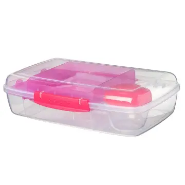 Sistema 1.24L Lunch Stack Square to Go Assorted Colours, Polypropylene,  1.24 Litre