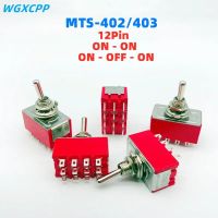 1 PCS 12Pin Toggle Switches Red 2/3 Position ON-ON DPDT Mini Toggle Switches 6A/125V-2A/250V AC MTS-402 Push Button Switch