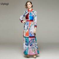 European and American Fashion All-Match Waist Slimming Positioning Printed Dress