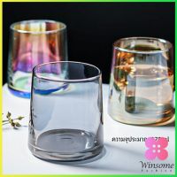 Winsome ถ้วยแก้ว สั้นสีโฮโลแกรม แก้วสีรุ้ง พร้อมส่ง ของขวัญวันเกิด glass cup