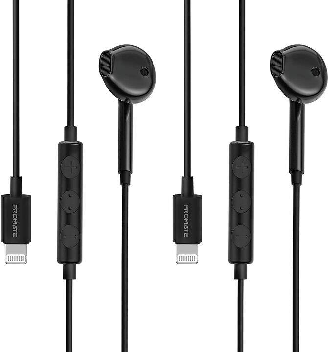 Promate Earbuds with Lightning Connector Apple MFi Certified Mono