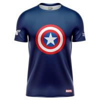 [โค้ด DSCU4M ลด60] Thairun (ไทยรัน) เสื้อวิ่ง เสื้อกีฬา MARVEL Captain America Navy Shield ลิขสิทธิ์แท้