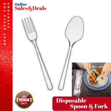 25 Pcs. ] Biodegradable Wooden Spoon / Fork / Spork / Knife PLAIN