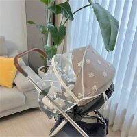 Full Cover Baby Mosquito Cover Daisy Embroidery Summer Breathable Gauze Folding Netting Korea Style Stroller Mosquito Net