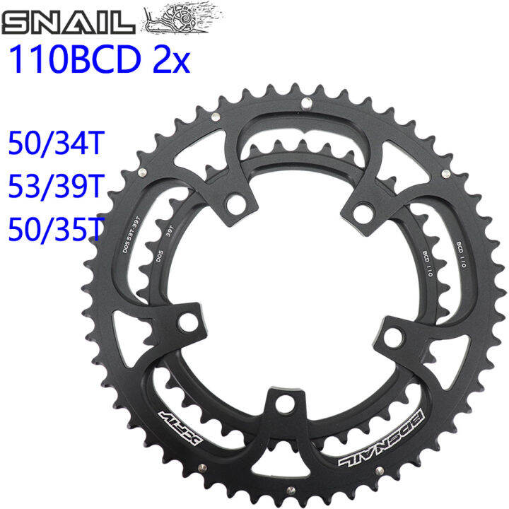 Snail Double Chainring 110bcd Road Bike Round Chainring 2x 53t 39t 50t ...