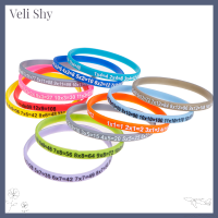 [Veli Shy] 12ชิ้น/เซ็ตตารางการคูณสร้อยข้อมือซิลิโคนเรียนรู้เรียนรู้คณิตศาสตร์สำหรับเด็ก