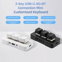 MK321-Pro 3-Key Keyboard Mini Customized Keyboard With Mechanical Blue Switch USB+2.4G+BT Keyboard For Office Game Multimedia