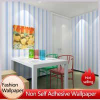 Minimalist Modern Mediterranean Vertical Stripe Wallpaper Home Decoration Wallpaper Wide Vertical Stripe Non woven Wallpaper