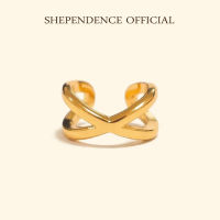 Shependence ต่างหูหนีบมินิมอลครอส (Minimal Cross Ear Cuff)