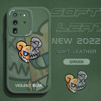 เคสโทรศัพท์พร้อมใช้งานสำหรับ Samsung Galaxy S20เคสโทรศัพท์ปกหนัง PU,เคสหลังหนังลายหมีที่นิยมแฟชั่นสไตล์ให้สัมผัสกับผิวที่บางเป็นพิเศษ