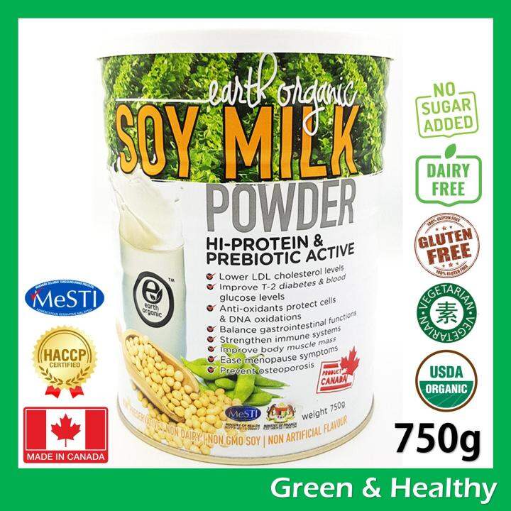 Earth Organic Soy Milk Powder (Hi Protein & Prebiotic Active) 有机豆奶（高蛋白质） 750g Lazada