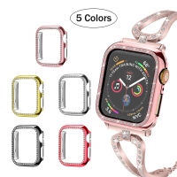เคสสำหรับ Apple Watch เพชรแฟชั่นชุด SE 6 5 4 40มม. 44มม. นาฬิกาฝาครอบป้องกันหน้าจอเคสสำหรับ Apple Watch 3 2 1 38มม. 42มม.