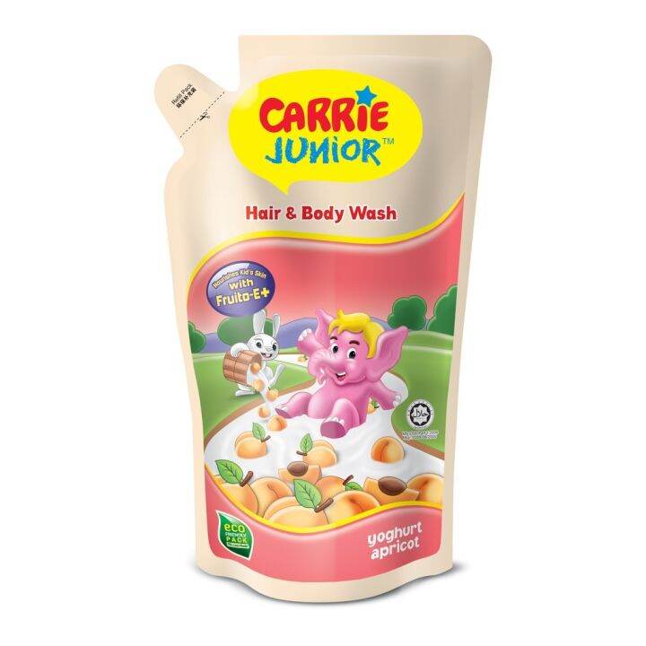 Carrie Junior Baby Hair & Body Wash Refill Pack 475g (Apricot Yoghurt ...