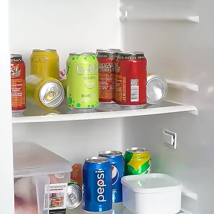 1pc Hanging Refrigerator Beverage Storage Organizer With Double Row  Dividers For Cans And Bottles