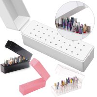 30 Holes Nail Drill Bits Storage Box Nail Grinding Head Holder Stand Display Container Milling Cutter Manicure Organizer Stand Cups  Mugs Saucers