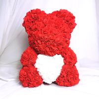 40/25cm Rose Bear Artificial Flowers Girlfriend Anniversary Christmas Valentines Day Gift Birthday Present For Wedding Party