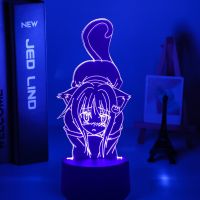 ◕☾ 3d Anime Lamp High School DxD Shirone Toujou for Bedroom Decor Light Birthday Gifts for Women Men Konosuba Manga Led Night Light