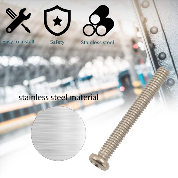 60-x-silver-tone-304-stainless-steel-round-head-screws-bolt
