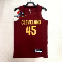 นิวเจอร์ซีย์คุณภาพสูง Mens 2023 NBA Jerseys Cleveland Cavaliers Donovan Mitchell Red Jersey Basketball Jersey