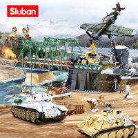 Sluban WW2เครื่องบินทหาร City Warplane Fighting Airplane Vehicle Tank Sets Model Building Blocks Toys For Children Boys Gifts