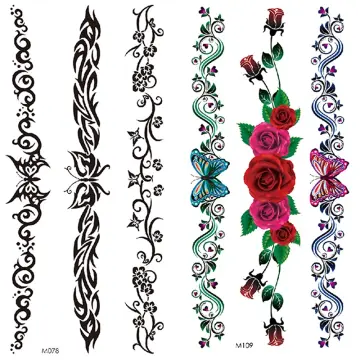 TEMPORARY TATTOO 4 X 2.5 Rose / Tulip / Lily of the Valley / Lilac /  Fuchsia / Hummingbird / Vintage Flowers / Tattoo Flash - Etsy