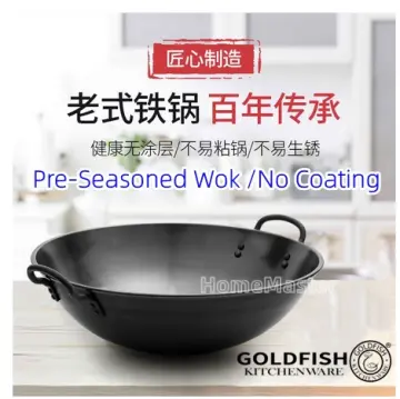 21cm Non-stick Iron Pan Traditional Iron Wok Carbon Steel Wok Pan