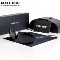 แว่นตาดีไซน์แบรนด์กันแสงสะท้อนสำหรับผู้ชายแนวโน้มแฟชั่น Kacamata Hitam POLICE UV400แบรนด์หรูแว่นตาป้องกันแสงสะท้อนสำหรับขับรถ