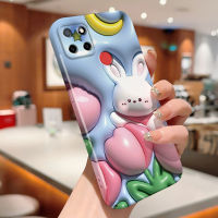 เคสใส่โทรศัพท์สำหรับ Realme C25 C25S C55 C33 Narzo 20 Narzo 30A รวมทุกอย่างกรณีโทรศัพท์ฟิล์มกระต่ายน่ารักการออกแบบดอกไม้ที่สวยงามเปลือกแข็งเคสป้องกันทนแรงกระแทกกล้องคลุมทั้งหมด