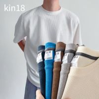 Mens Korean casual round neck short sleeved T-shirt