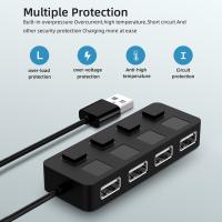 [HOT HAIXWLXKWW 589] USB 2.0/3.0 HUB Splitter 4พอร์ต Expander หลายอะแดปเตอร์ Hub สำหรับแล็ปท็อปและ