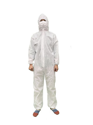 พร้อมส่ง ชุด PPE สีขาว ชุดป้องกันฝุ่น ชุดป้องกันส่วนบุคคล