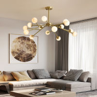 Modern Nordic Led Chandelier For Living Room Bedroom Kitchen Dining Room Pendant Lamp Marble Cloud Stone Copper Hanging Light