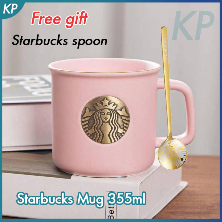 Free gift Starbuck spoon,Starbuck Mug Ceramic Cup 355ml Pink Bronze ...