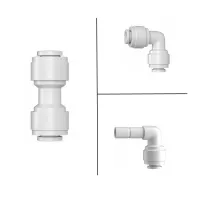 1/4 " - 1/4 ตัวกรองน้ำแบบรีเวอร์สออสโมซิสเชื่อมต่อน้ำ RO ที่ต่อสายยางตรงศอก