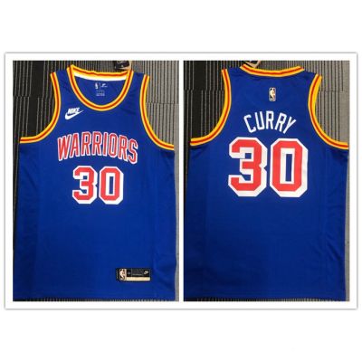 Nba Golden State Warriors No. แบบกดร้อน เสื้อกีฬาบาสเก็ตบอล สีฟ้า สไตล์เรโทร 30