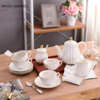 1pc Direct selling new classic golden bee striped afternoon tea coffee milk juice drink jug light luxury glaze plus gold ceramic