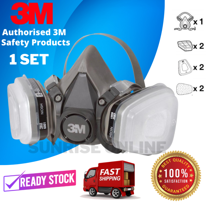 (ORIGINAL) 3M 6200 Half Facepiece Reusable Respirator + 6051 A1 + 5925