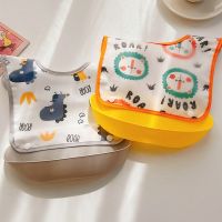 【DT】hot！ Detachable Rice Baby Feeding Bib Imitation Silicone Bibs Kids Burp Cartoon Adjustable