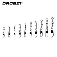 ▽❒ DAGEZI Stainless Steel with Snap Fishhook Lure Swivels 50pcs/lot Fishing Connector Pin Bearing Rolling Swivel Fishing Tackle