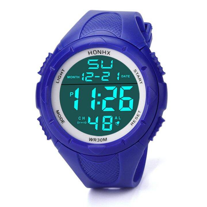 HONHX Men's LED Digital Alarm Sport Watch, Double Time, Chrono, Alarm