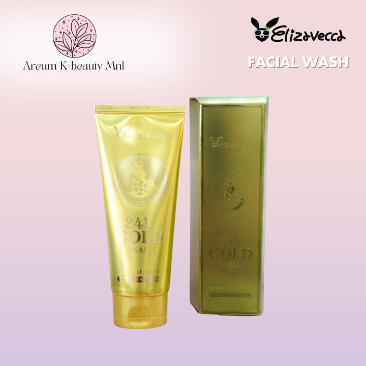 ELIZAVECCA Korean 24K Gold Snail Cleansing Foam (180ml) | Lazada PH