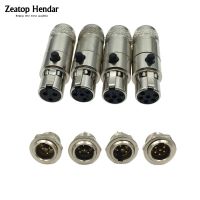 【YF】 2Pcs Metal Mini XLR 3 4 5 6 Pin Female Plug / Male Socket Small Audio Microphone Connector MIC for Cable Solder Straight