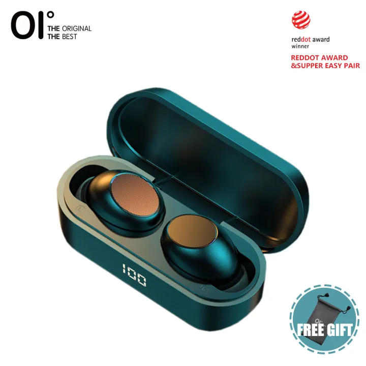 【New】OI Air-Pro FIFTH True Wireless Earphone Bluetooth 5.1 Voice Changer Earphone True 3D Surround-Stereo-Sound Gaming Bluetooth Earphone No Delay HD Microphone LED Display Noise Cancellation Deep Bass Fast Charging One-Step Pairing Touch Sensor